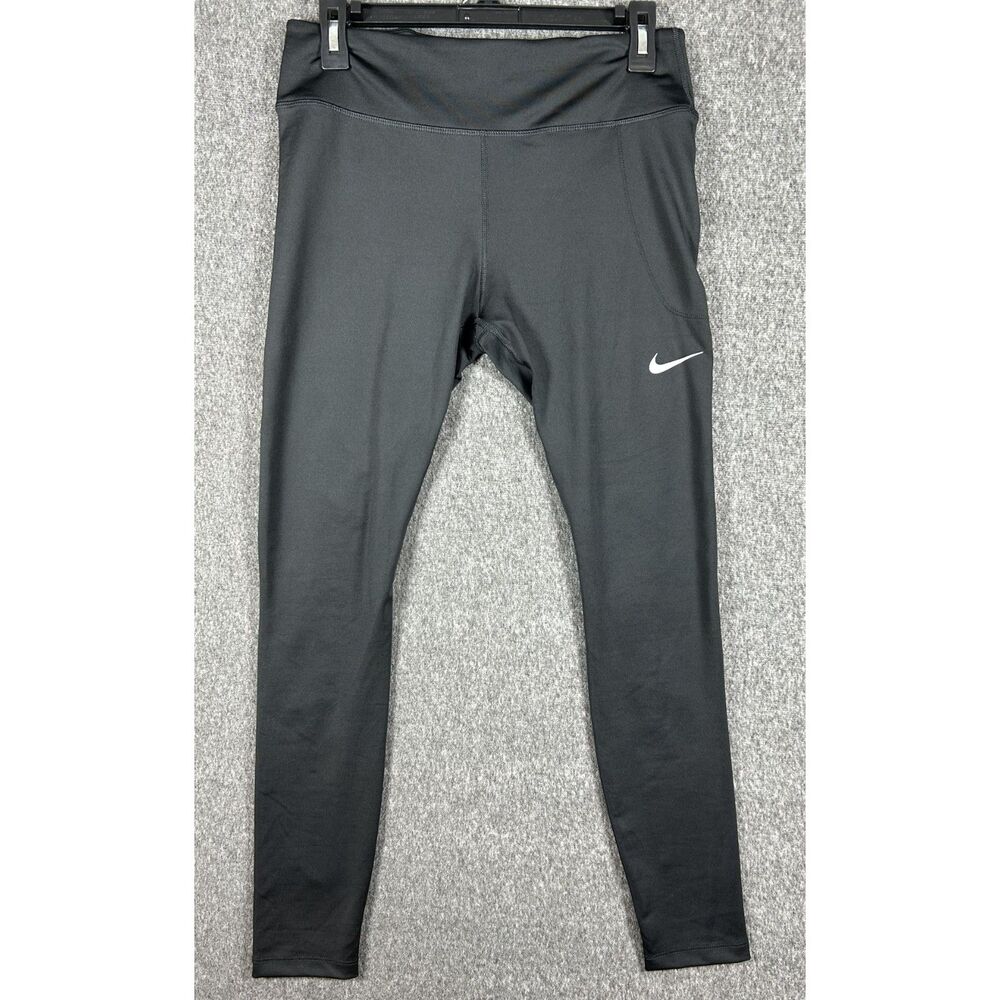 Nike Fast Dri-FIT Black Mesh Panel Running Leggings - Size L